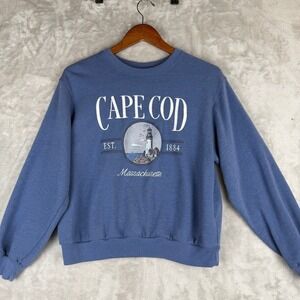 Costal Hollister Cape Cod Lighthouse Graphic Sweatshirt Women's Small Blue